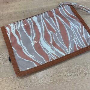 Echo Zebra Print Clutch - Brown and White